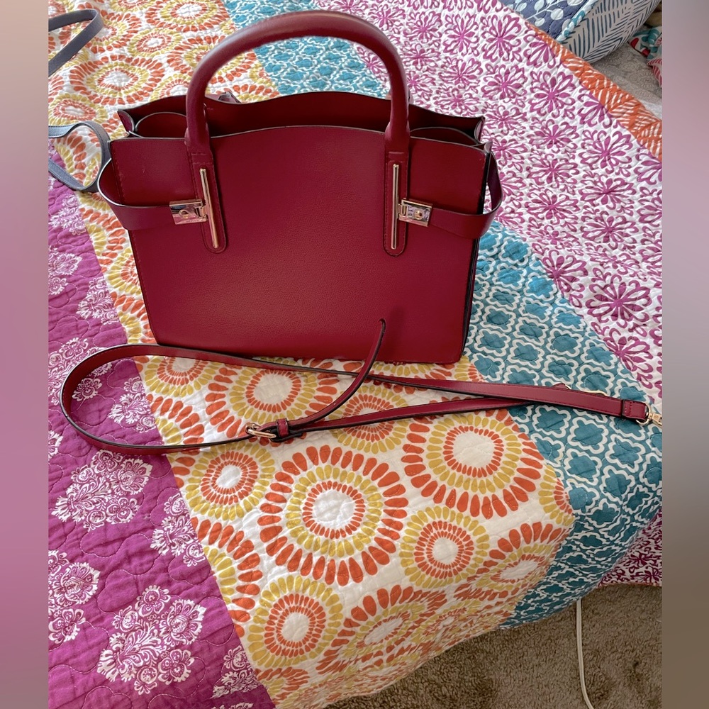 Aldo Maroon Satchel Crossbody Purse